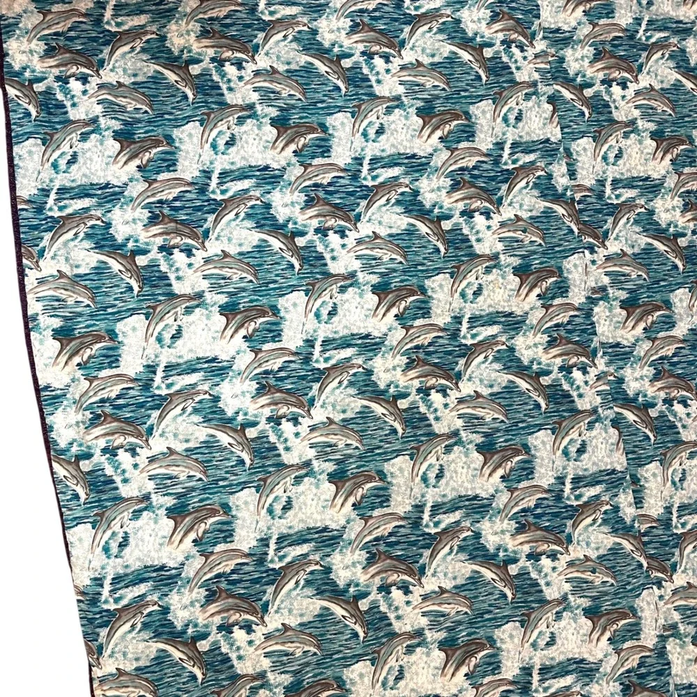 VTG Handmade Dolphin Quilt 90s Y2K Ocean Orca‎ Patchwork Nostalgic Twin Throw